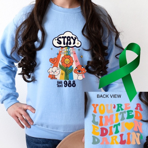 Stay mental health graphic crewneck sweatshirt size XL - Picture 1 of 9